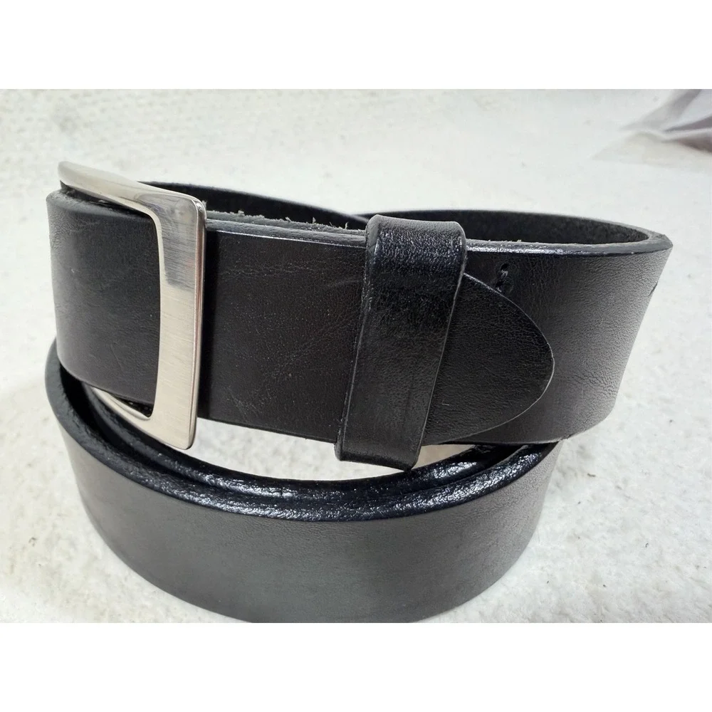 Martin Dingman Men's Black Leather Belt Size 40 USA Made Solid Brass Buckle Vint